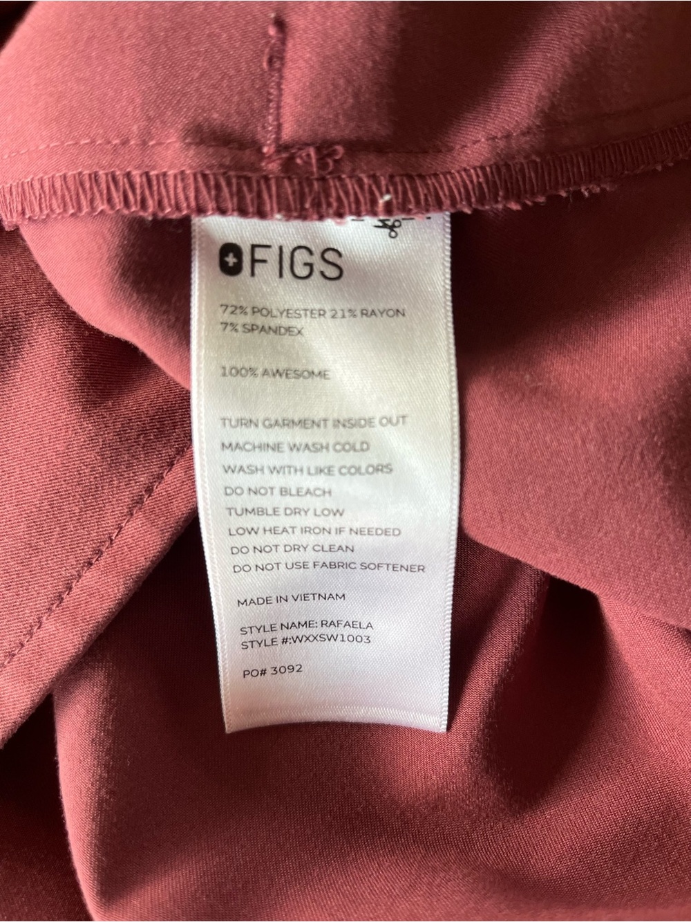 FIGS Rafaela Scrub Top. Oversized fit. Dark Cherry PO3092 Women’s Small - Picture 6 of 8